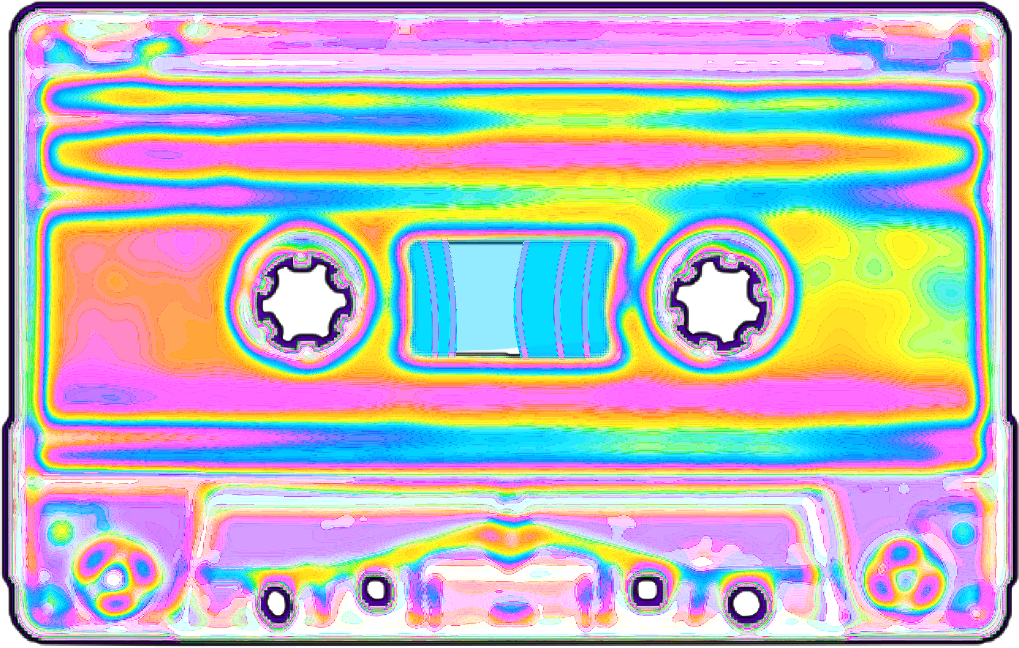 #cassette #tapes #colorful #holographic #pastel #rainbow - Portable Network Graphics Clipart (3464x3464), Png Download