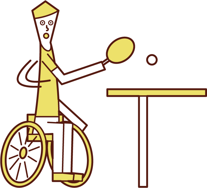 Illustration Of A Paralympic Table Tennis Player Clipart (859x809), Png Download