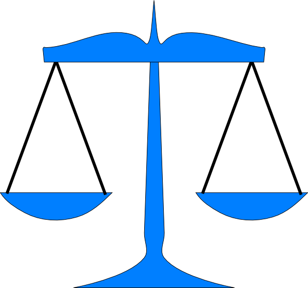 Balance Scale Clipart - Scales Of Justice Clip Art - Png Download (600x561), Png Download