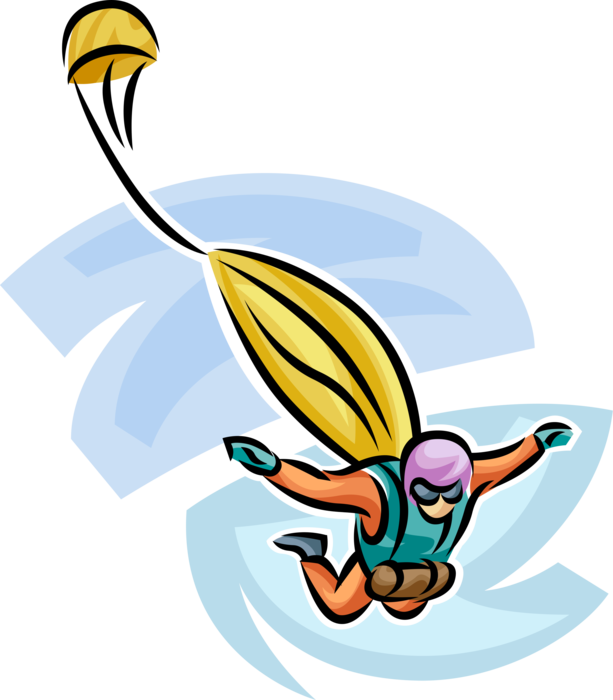 Skydiving Cartoon Png Clipart (613x700), Png Download