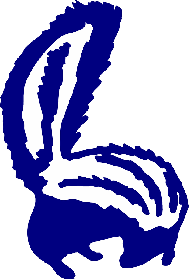 Back, Blue, Silhouette, Color, Looking, Art, Skunk - Blue Skunk Clipart (800x1179), Png Download