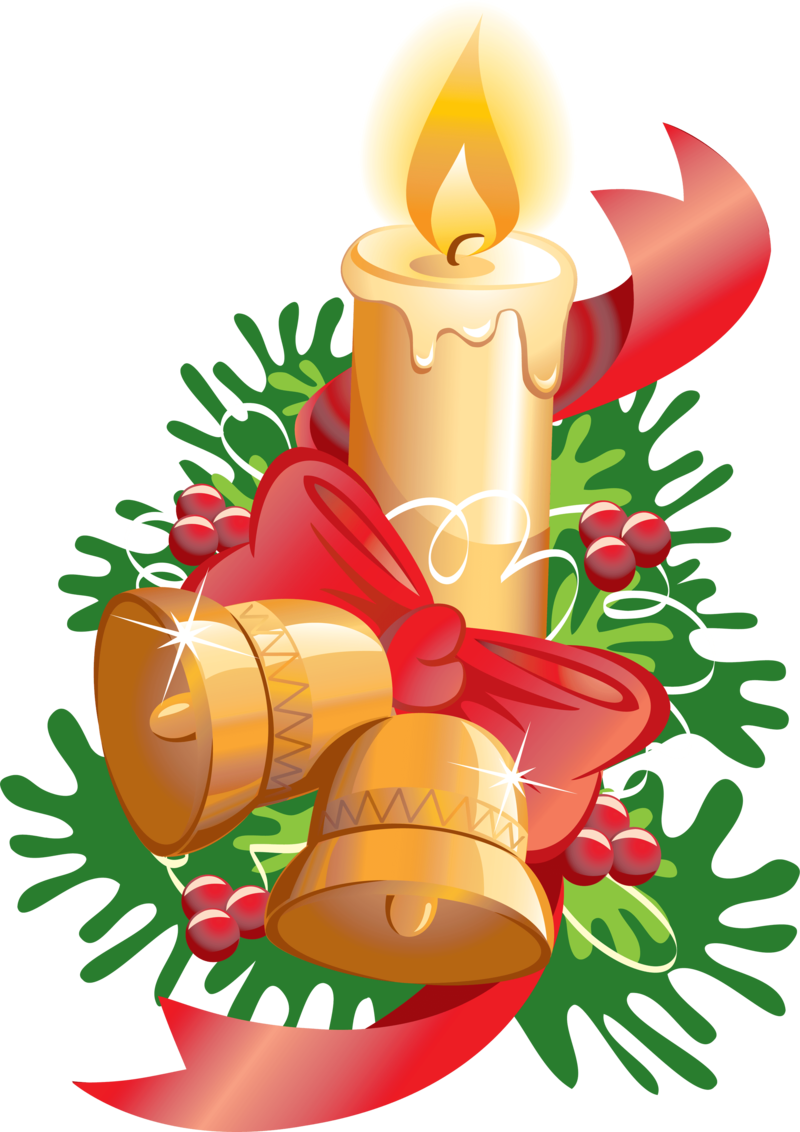 Candle Png Image - Christmas Candle With Bells Clipart (800x1132), Png Download