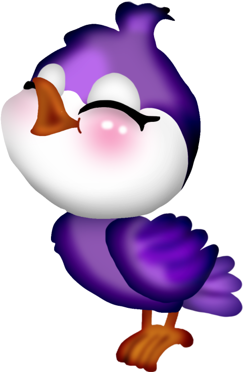 Purple Bird Cartoon Clipart (543x800), Png Download