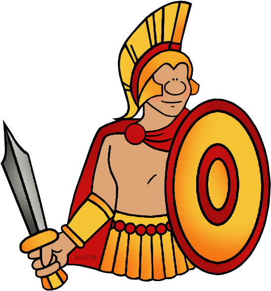 Warrior Huge Freebie - Ancient Greece Clipart Mean - Png Download (574x648), Png Download