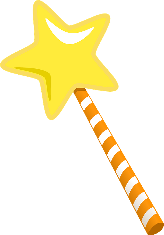 Magic Wand Cartoonish Clipart - Cartoon Majic Wand Png Transparent Png (559x800), Png Download