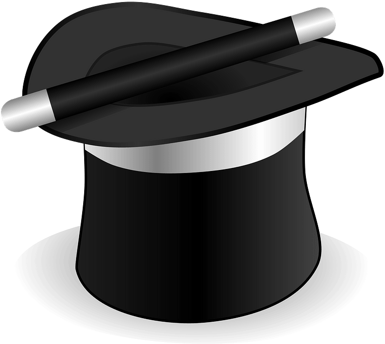 Magic Hat And Wand Clipart - Top Hat And Magic Wand - Png Download (800x750), Png Download