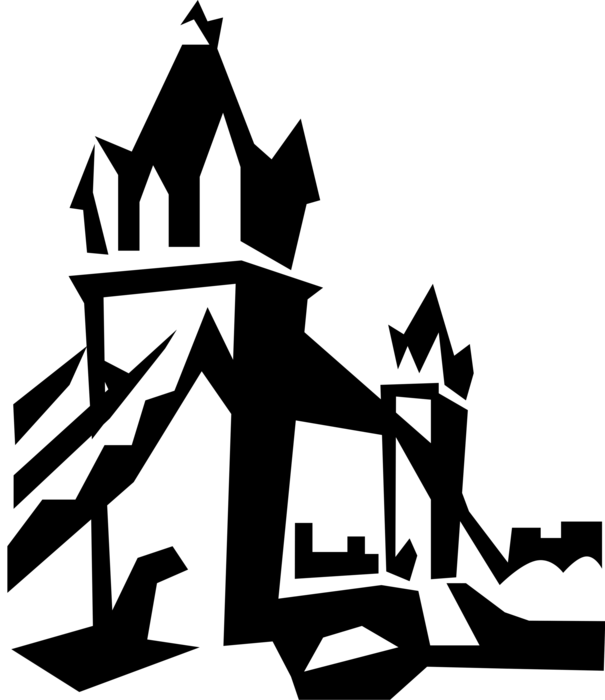 Vector Bridges Art - Tower Bridge Clipart (605x700), Png Download