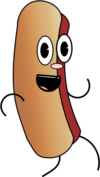 Nose,artwork,beak - Hot Dog Bun Funny Clipart (424x750), Png Download