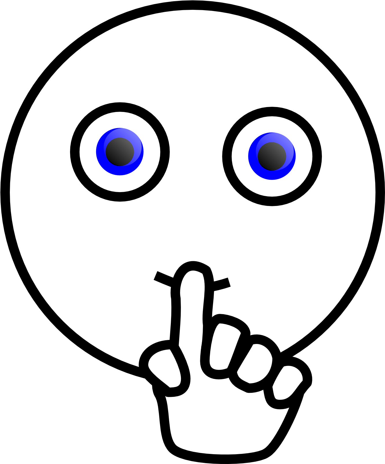 Quiet Clip Art Free Download Vakanzi Clipart - Shhh Black And White Clipart - Png Download (1969x1969), Png Download