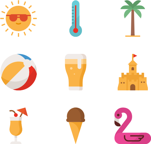 Summer Vector Icons Png Clipart (600x564), Png Download