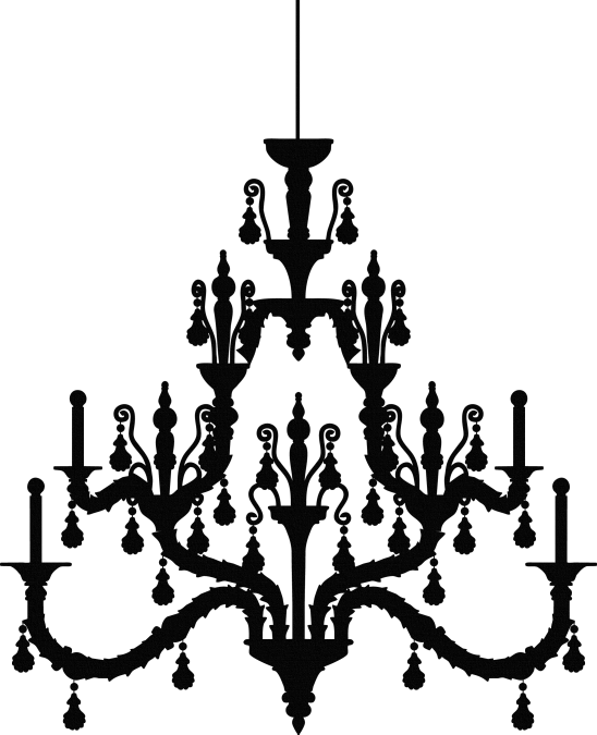 Light Chandelier Silhouette - Clip Art Chandelier Silhouette - Png Download (548x675), Png Download