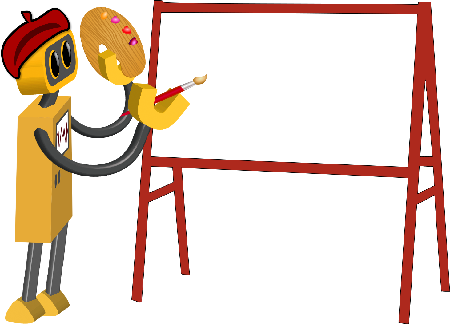 Transparent Screen Time Clipart - Easel Cartoon Png (1462x1054), Png Download