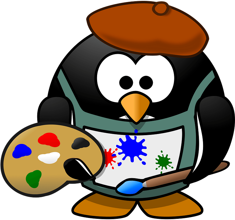 Painter Penguin Clipart - Penguin Artist Clipart - Png Download (800x800), Png Download