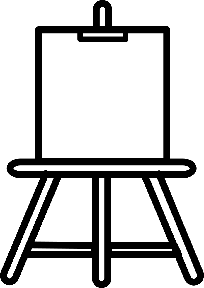 Paint Easel Outline Artistic Tool - Easel Outline Clipart (696x980), Png Download