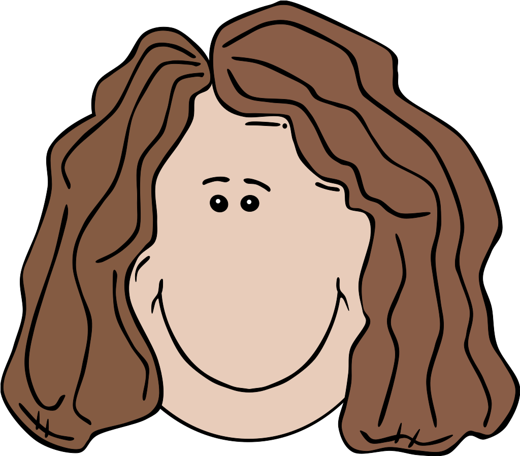 Woman Face Svg Clip Arts - Brown Hair Clipart - Png Download (1024x1024), Png Download