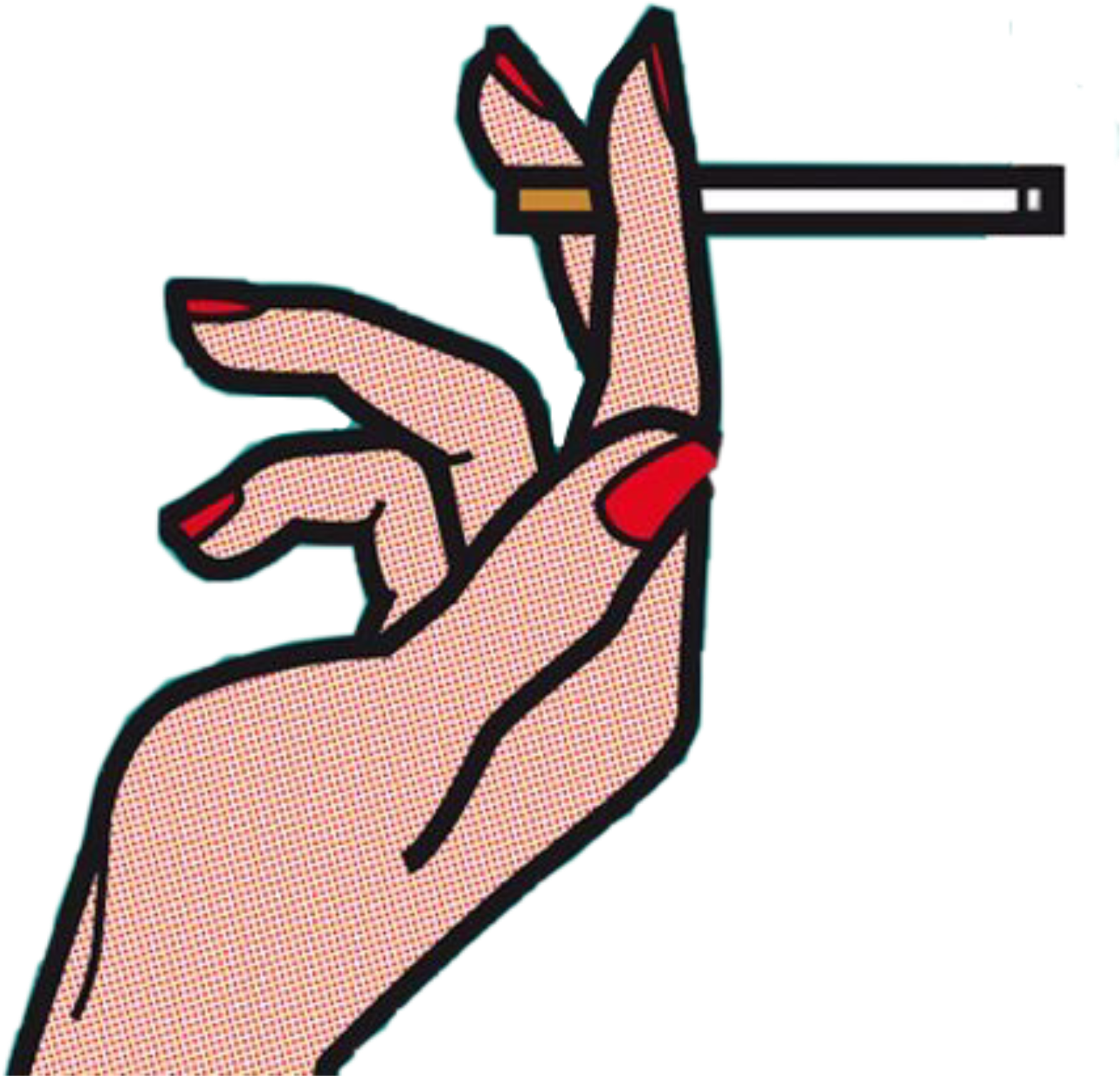 #cigarette #hand #rednail #comic #smoke #art#freetoedit - Woman Smoking Pop Art Clipart (2896x2896), Png Download