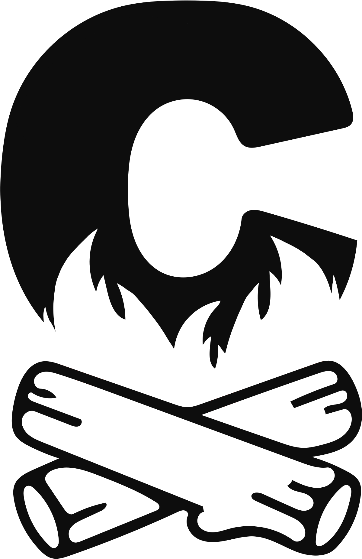 Camp Fire Clip Art Black And White - Png Download (2732x2732), Png Download