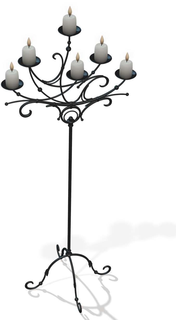 Candles On Black Stand - Candle Clipart (914x1280), Png Download