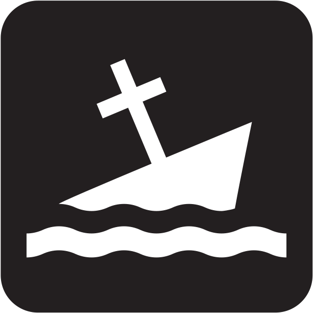 Partially Submerged Wreck Black Svg Clip Arts - Cross - Png Download (1024x1024), Png Download