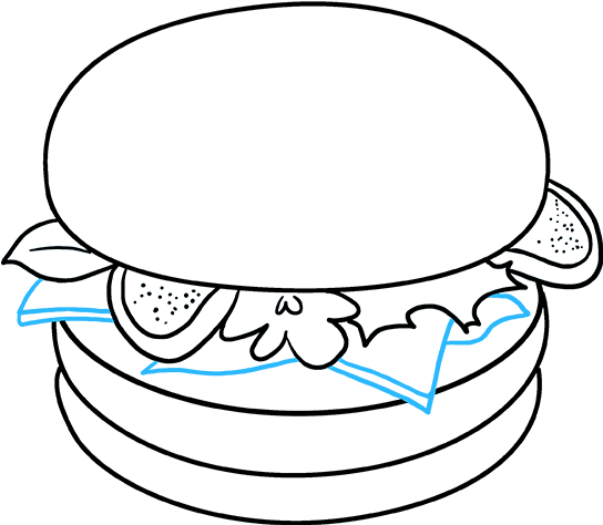 How To Draw Burger - Draw Burger Clipart (680x678), Png Download