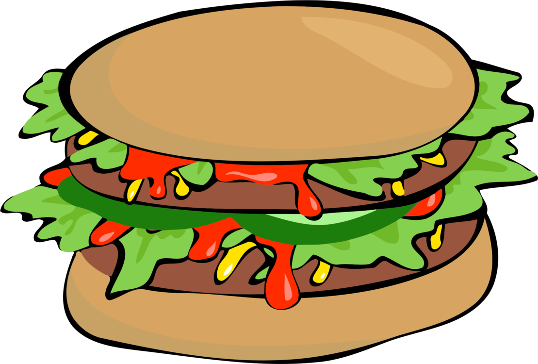 Hamburger,food,artwork - Hamburger Clipart (1109x750), Png Download