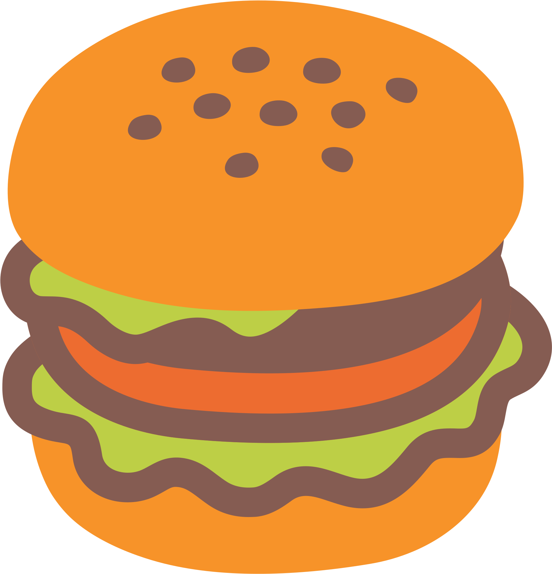 Burger Clipart Emoji - Transparent Background Hamburger Clipart - Png Download (2000x2000), Png Download
