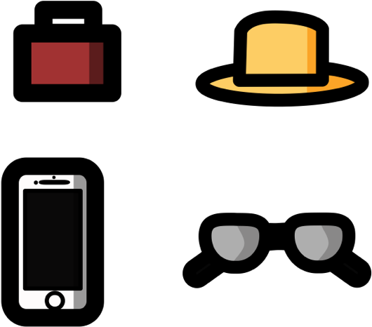 Travel Essentials Icons Carry-on New Orleans Sunglasses - Smartphone Clipart (800x600), Png Download