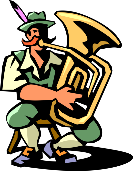 Vector Illustration Of Oom-pah Oompah Or Umpapa Tuba - Oom-pah Clipart (545x700), Png Download