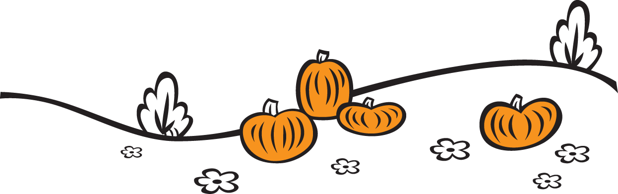 Pumpkins On A Hillside - Pumpkin Clipart (1246x391), Png Download