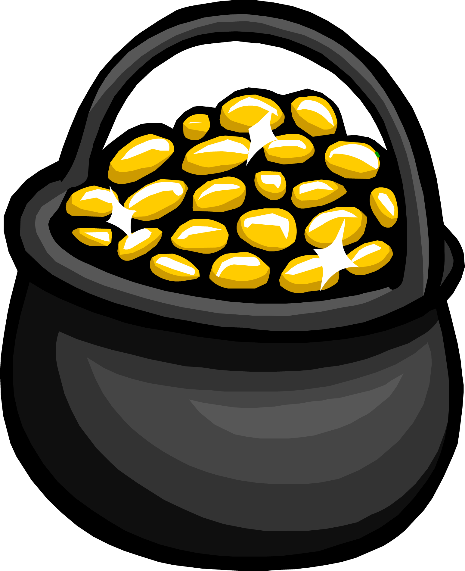 Club Penguin Rewritten Wiki - Pot Of Gold Club Penguin Clipart (1545x1896), Png Download