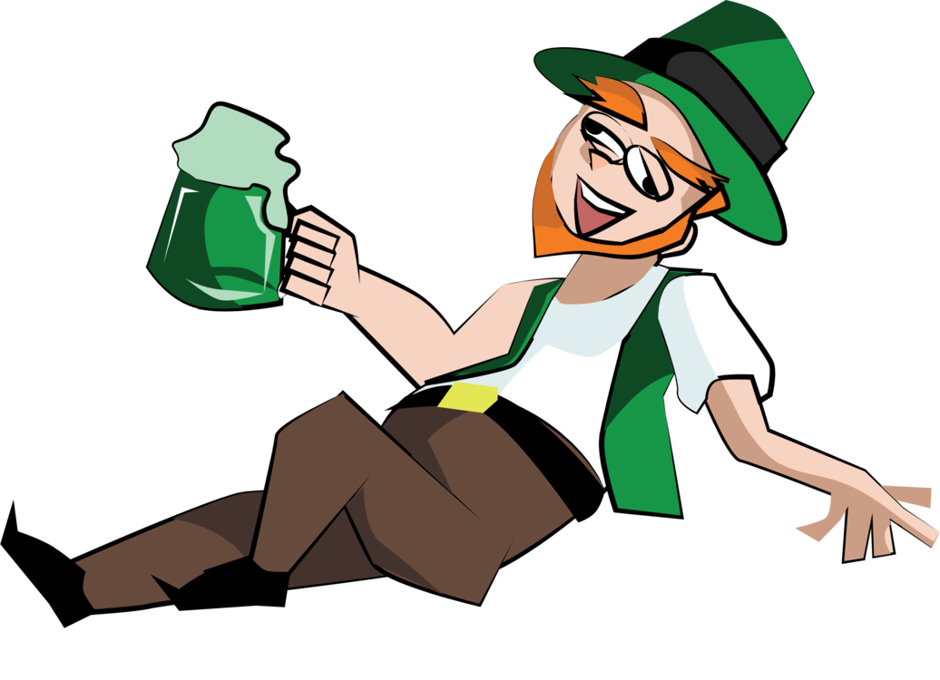 Leprechaun Celebrating - Drunk Leprechaun Png Clipart (600x600), Png Download