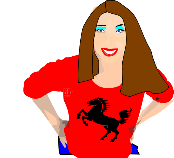 Mom Black Hair Cartoon Clipart (600x544), Png Download