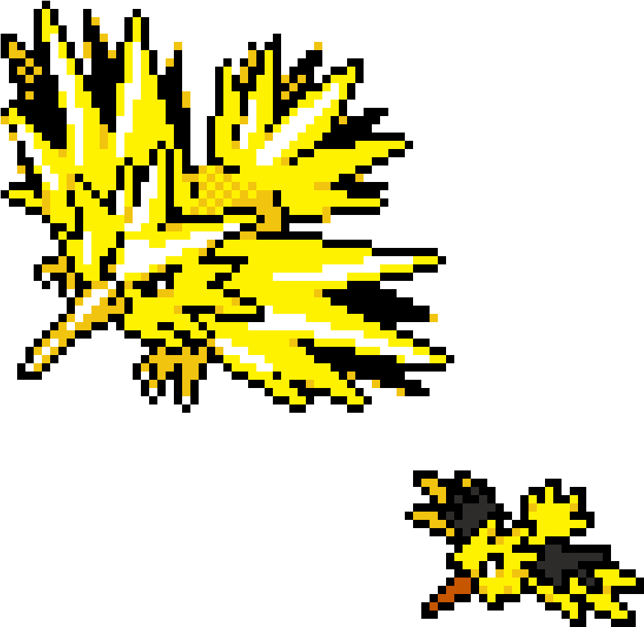 Zapdos Pokemon Pixel Art Clipart , Png Download - Pokemon Zapdos Pixel Art Transparent Png (937x913), Png Download