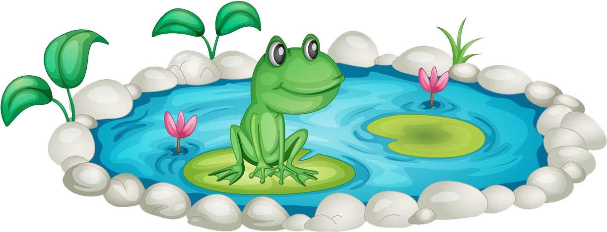 Animals Free Download Huge Freebie For - Pond With Frogs Clipart - Png Download (1223x469), Png Download