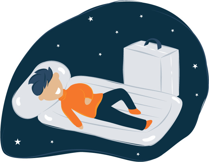 Illustration Of A Child On A Inflatable Toddler Bed Clipart (712x537), Png Download