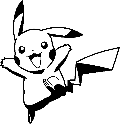 Pikachu Png Black And - Pikachu Png Black And White Clipart (600x540), Png Download