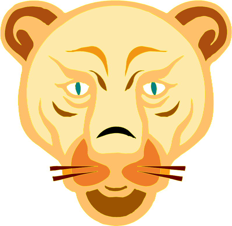 Female Lion Cartoon Face Clipart (900x900), Png Download