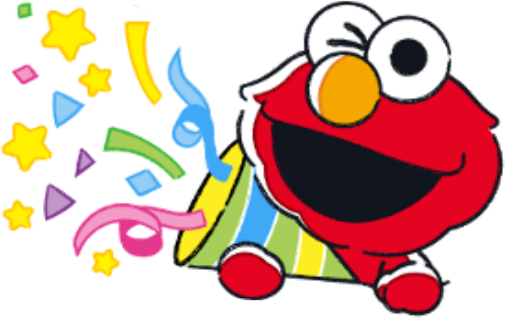 #sesamestreet #elmo #star #ribbon #party - Cartoon Clipart (1773x1182), Png Download