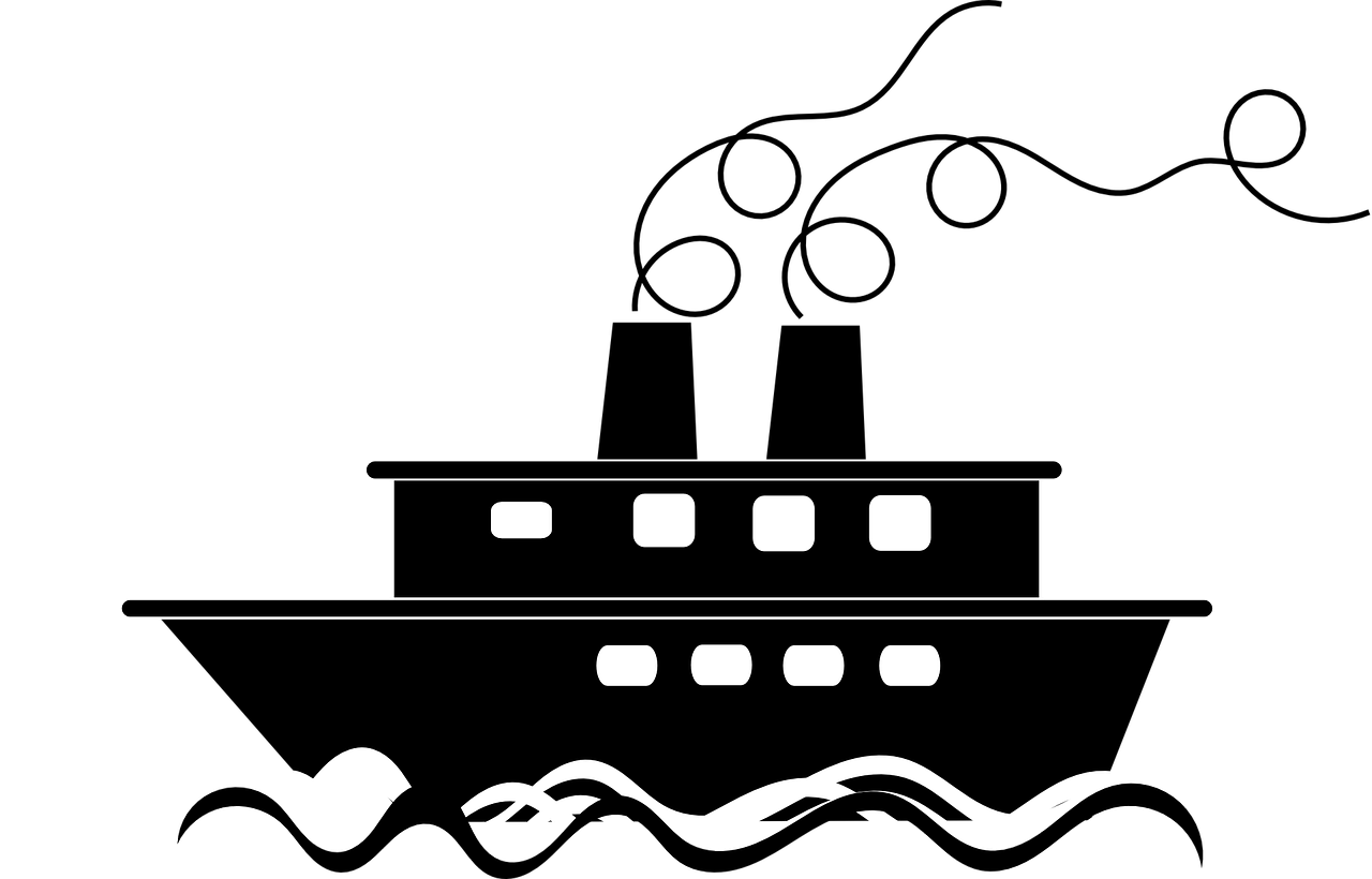 Black And White Ship Clipart - Png Download (1280x820), Png Download