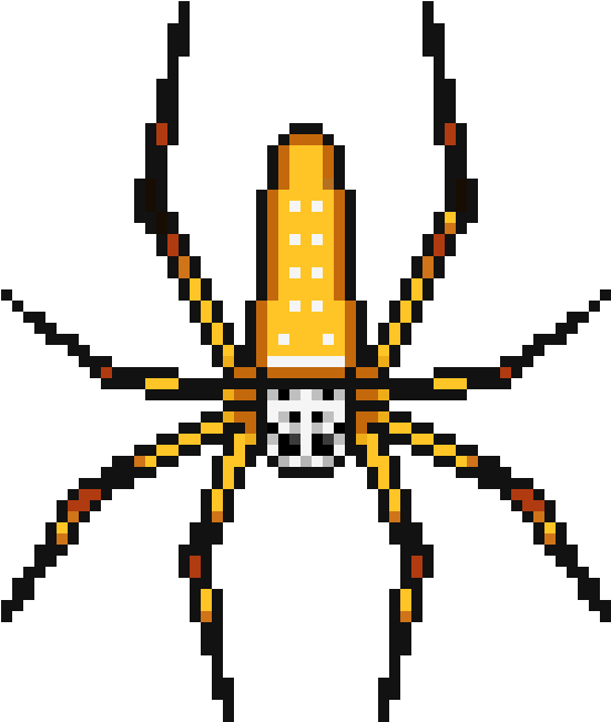 Golden Silk Orb Weaver Art Clipart (550x660), Png Download