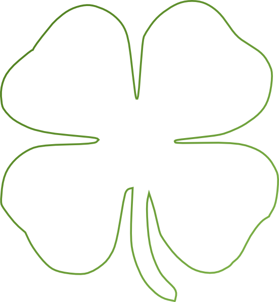 Four Leaf Clover White Clipart (552x597), Png Download