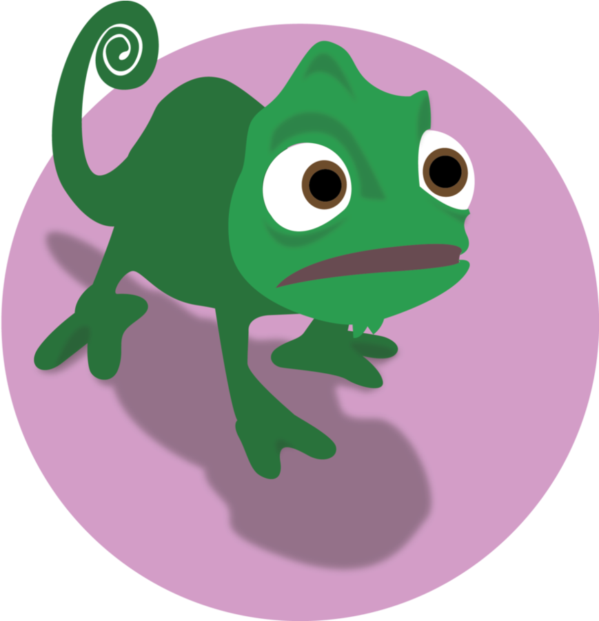 Chameleon Clipart Tangled - Easy Pascal Tangled Drawing - Png Download (882x915), Png Download