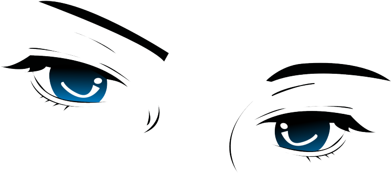 Straight Brows - Transparent Background Anime Eyes Png Transparent Clipart (800x400), Png Download
