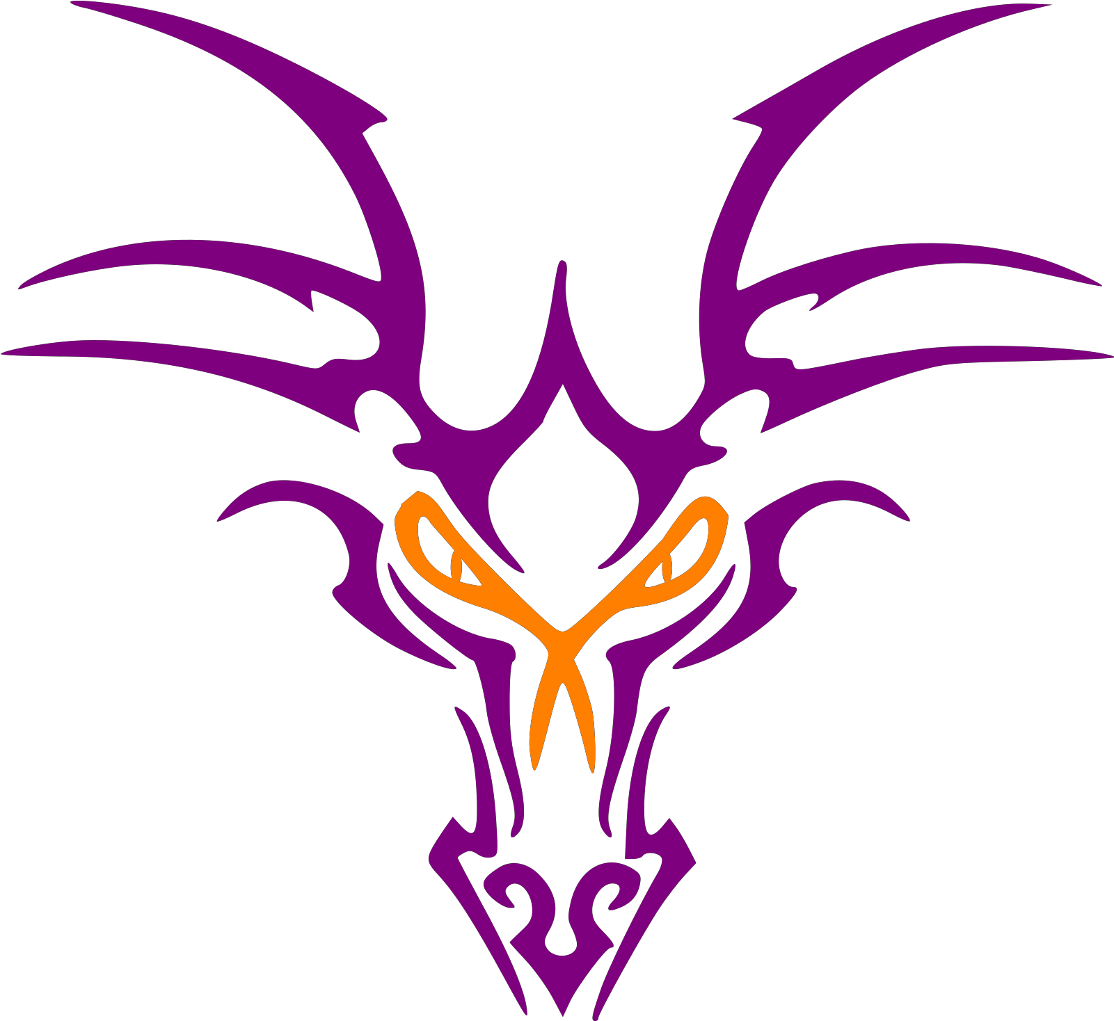 Simple Easy Dragon Tattoo Clipart (1600x1600), Png Download