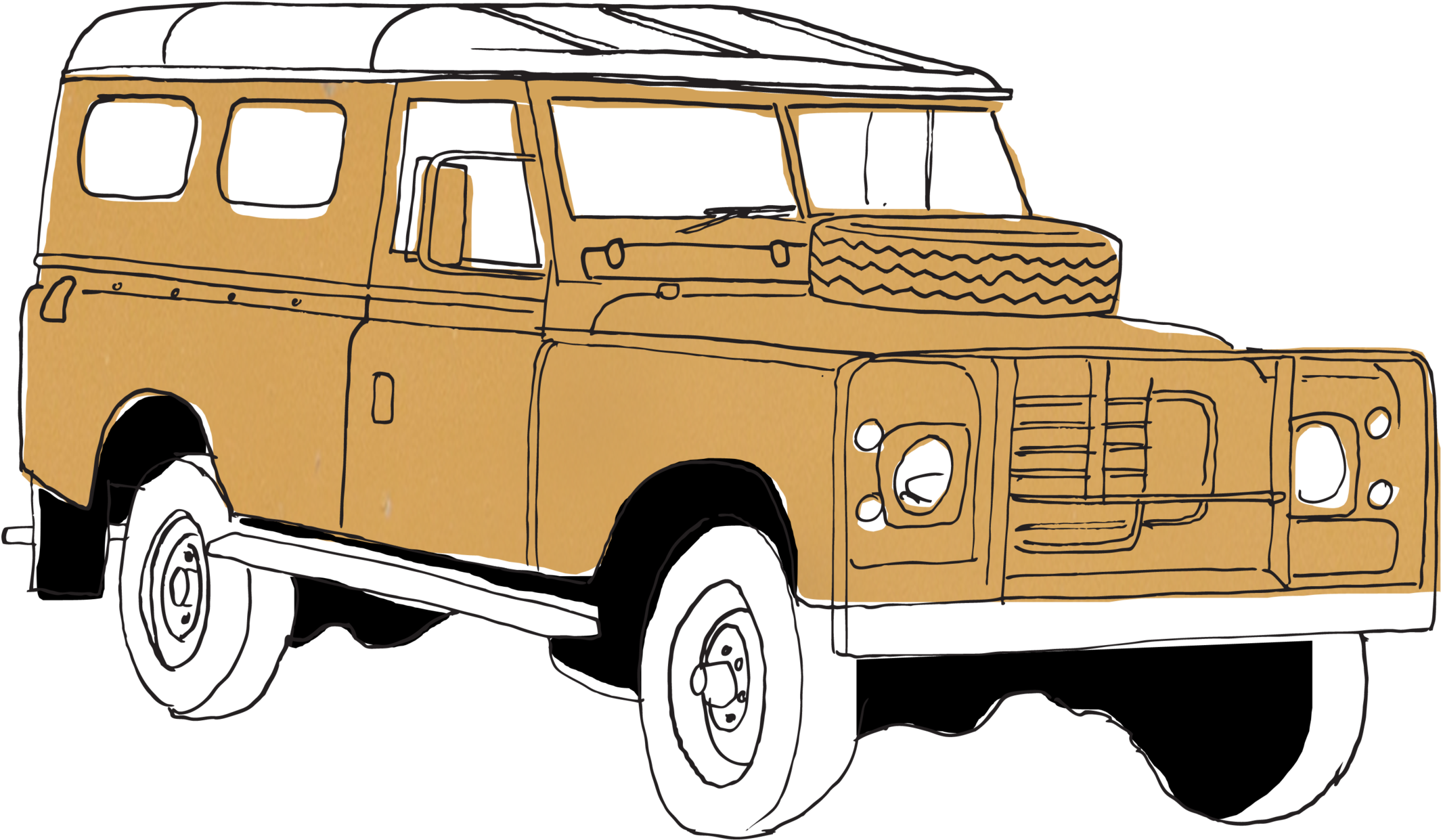 Collection Of Free Cars Drawing Detailed Download On - Land Rover Defender Clipart - Png Download (2500x1655), Png Download