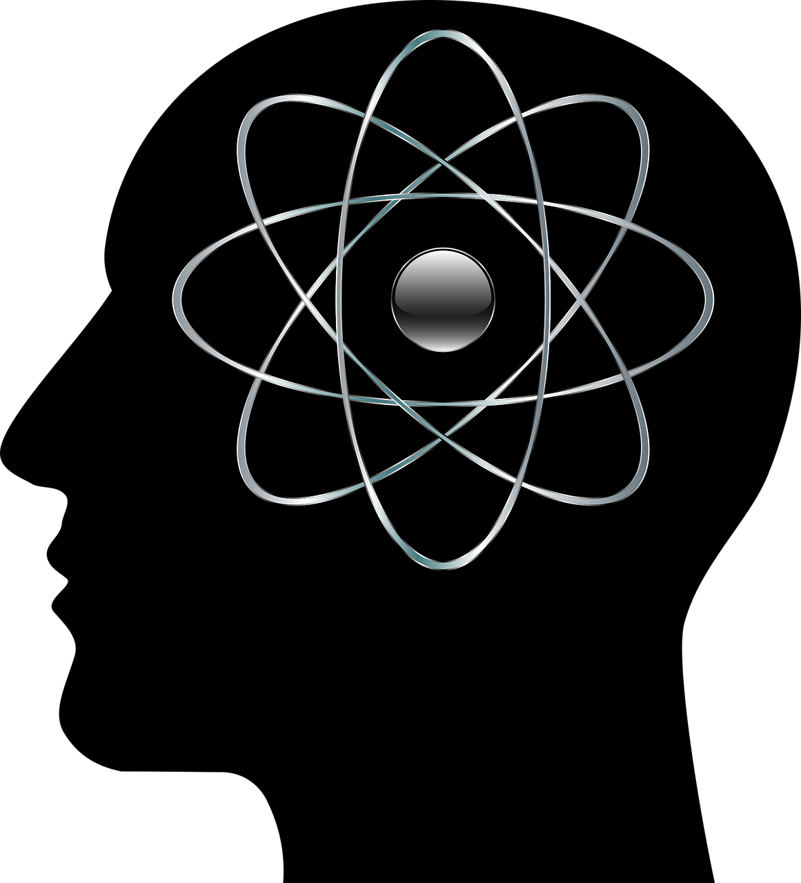 Cranium - Atoms With Black Background Clipart (1161x1280), Png Download