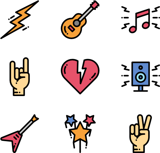 Collection Of Free Rocks Drawing Rock N Roll Download - Rock And Roll Vector Icon Hand Clipart (600x564), Png Download