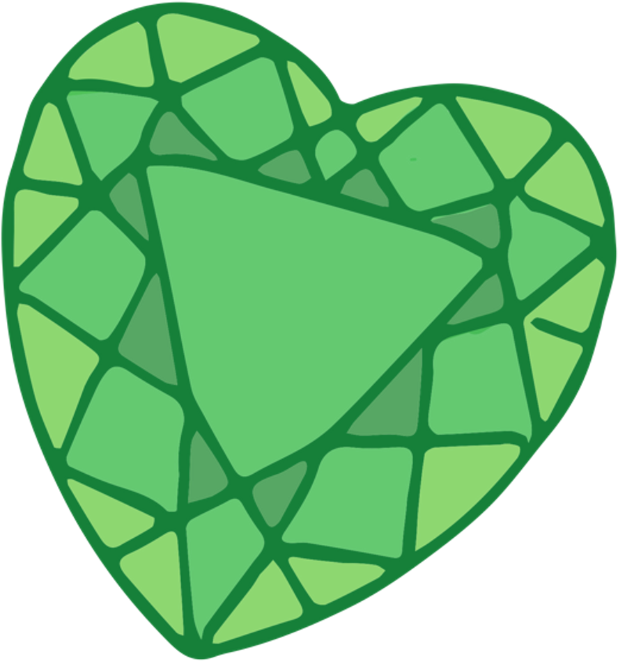 Emerald Clipart Green Gem - Heart - Png Download (1024x1024), Png Download