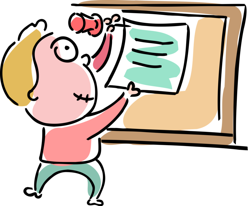 Vector Illustration Of Businessman With Push Pin Thumbtack Clipart (842x700), Png Download