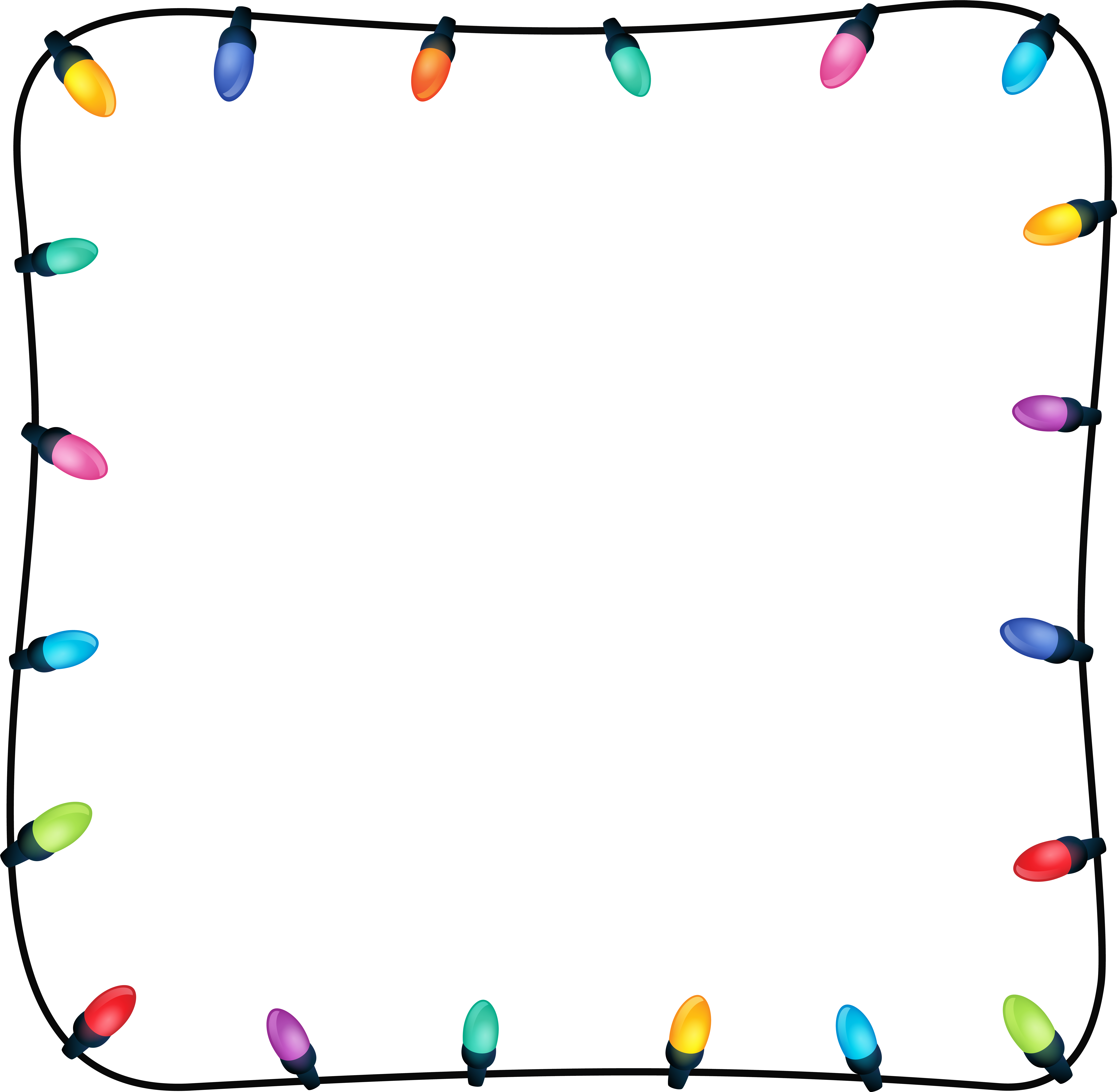 Christmas Lights Clipart Banner - Png Download (8000x7824), Png Download